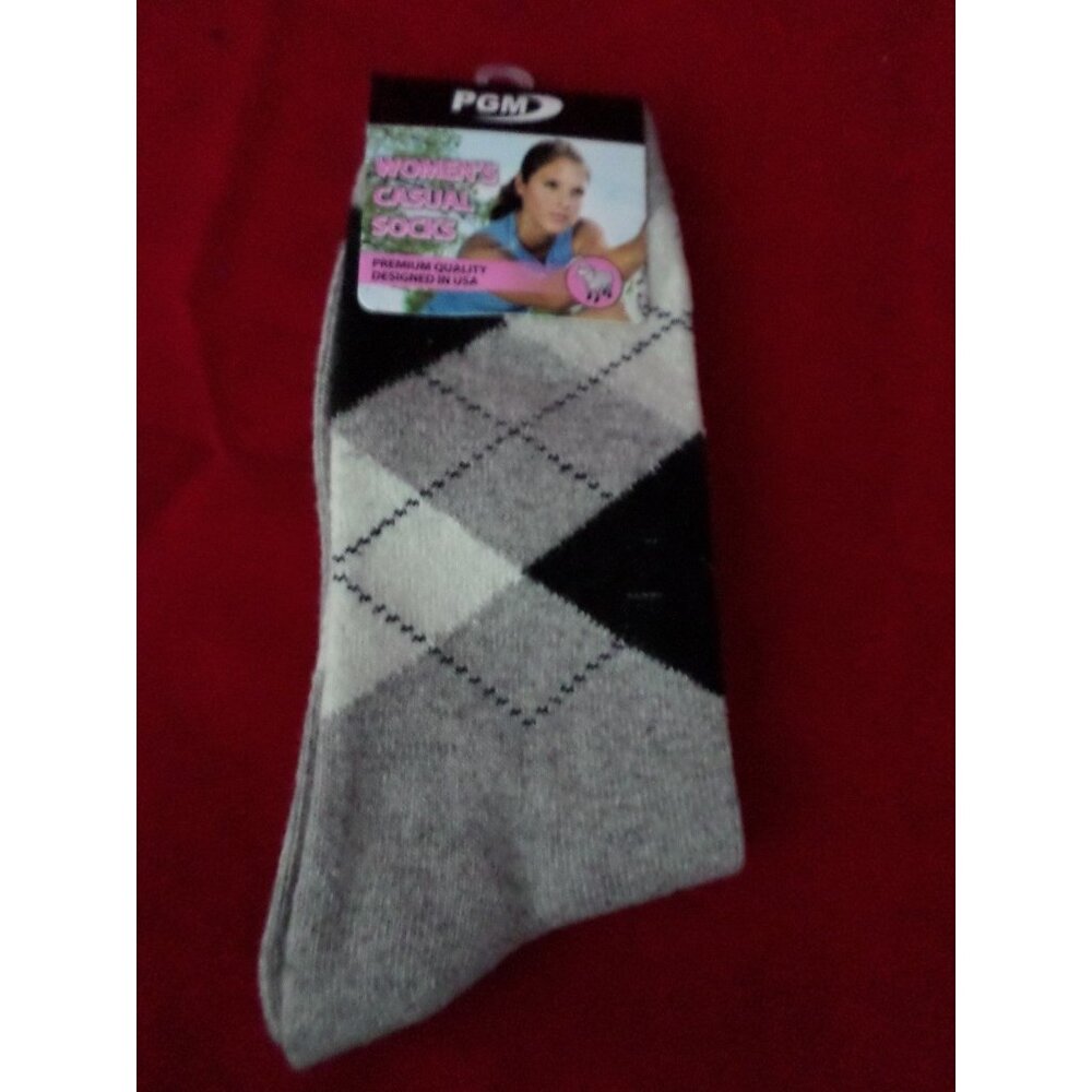 1 Pair PGM 20% Merino Wool Womens Trouser Socks Arguile Crew  4-9